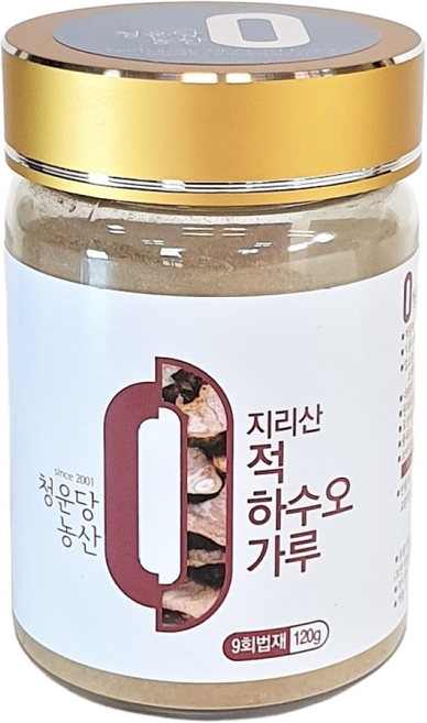 청운당농산 지리산 적하수오 가루 120g 국내산 자연산 하수오 뿌리 100%, 구증구포 120g, 1개