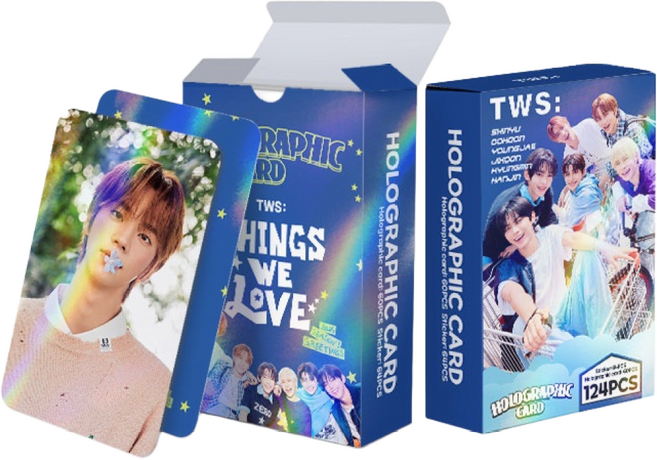 BTS 투어스 스트레이키즈 GD 홀로그램 포카 124장 홀로그램 포카 60장 스티커 64장 도무송 다꾸 TWS 스키즈 방탄소년단 GD, 124개, TWS(투어스)