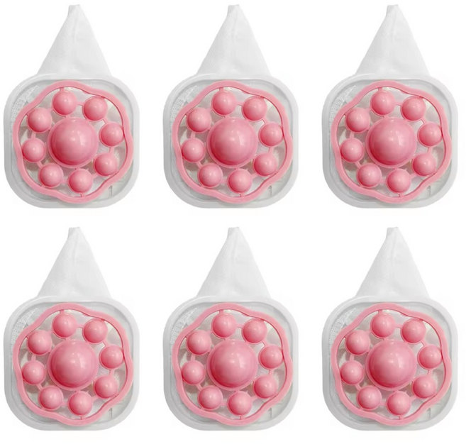 아띠꼴로 6개1세트 쓸어담아 통돌이 세탁기 먼지 거름망 빨래 먼지망, 캔디핑크, 1세트