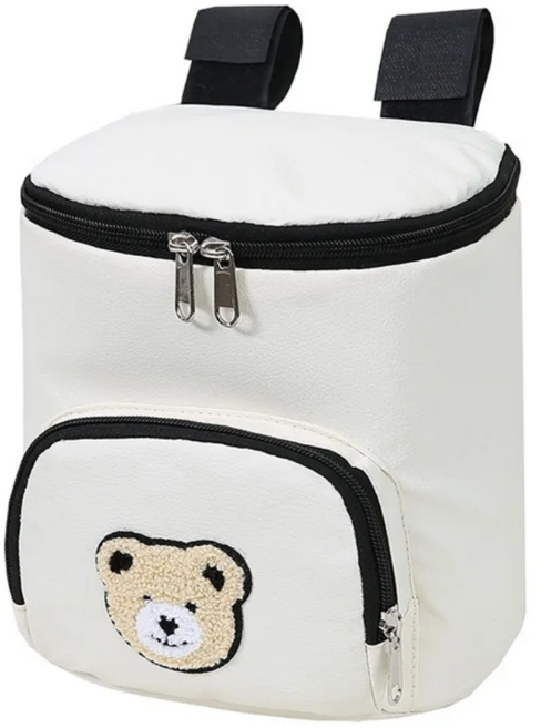 유모차 가방 정리함 오거나이저 기저귀 수납 뚜껑형 액세서리 트라이크, 1개, 크림