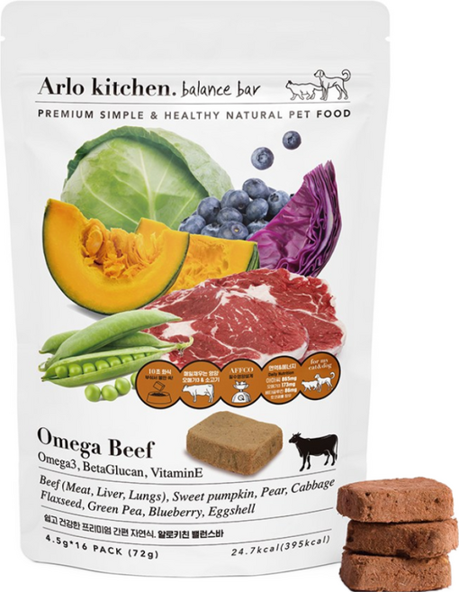 알로키친 강아지 오메가3 발바닥 자연식 오메가비프 16개입, 소고기, 72g, 1개