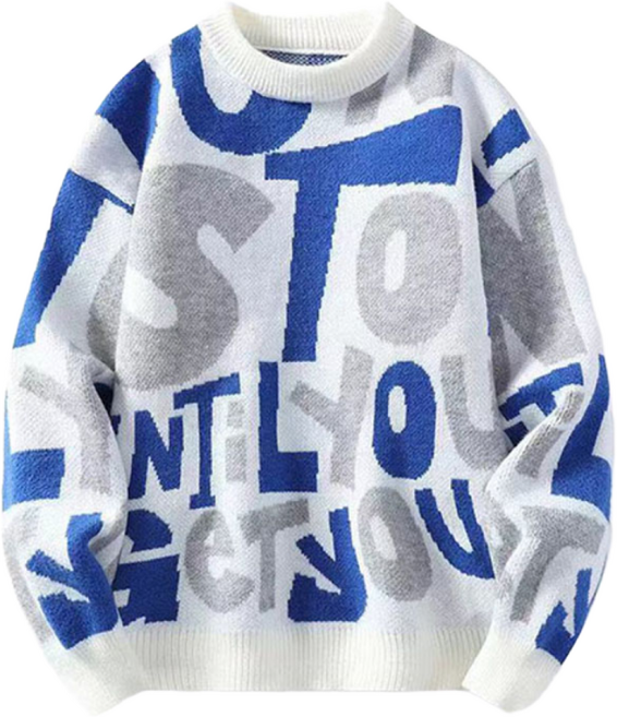 꽃소담 남자 빅사이즈 라운드넥 니트 오버핏 간절기 니트티