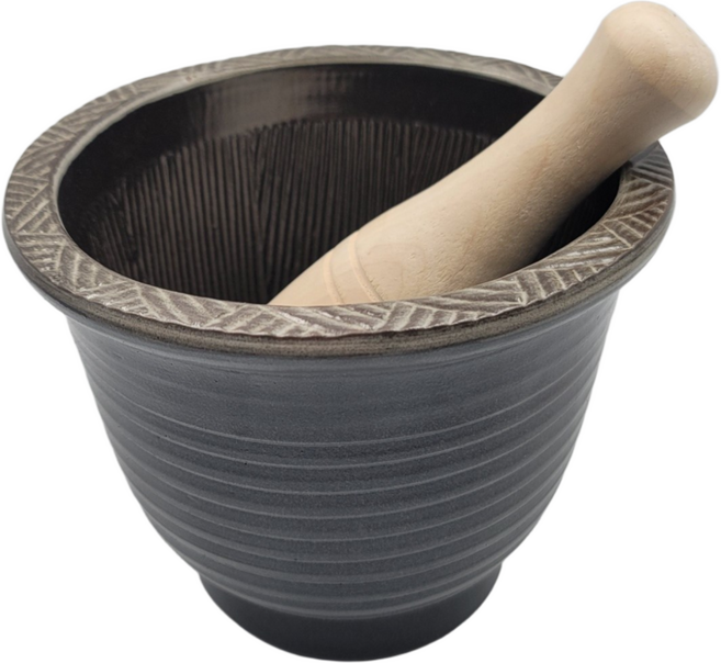 도자기절구 핸드메이드 이유식 마늘다지기 깨갈이 맷돌 전통 절구 세트, 2. 깊은절구, 1개