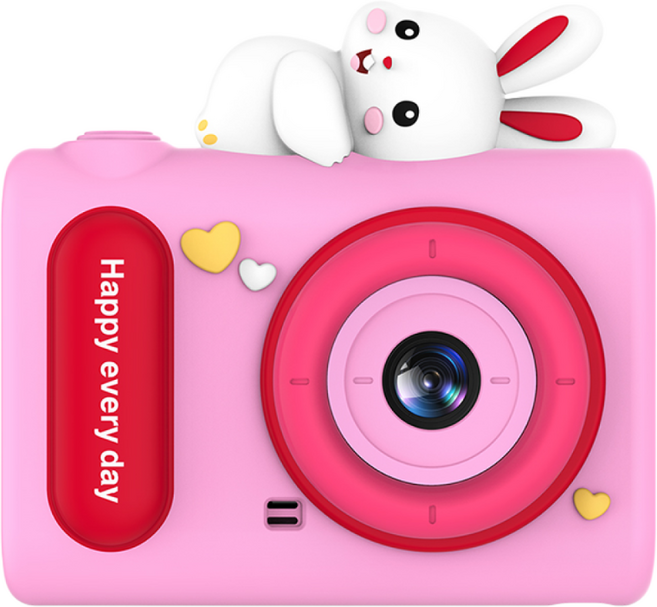 어린이카메라 유아 아기 미니 디지털 디토 키즈카메라, 핑크 토끼