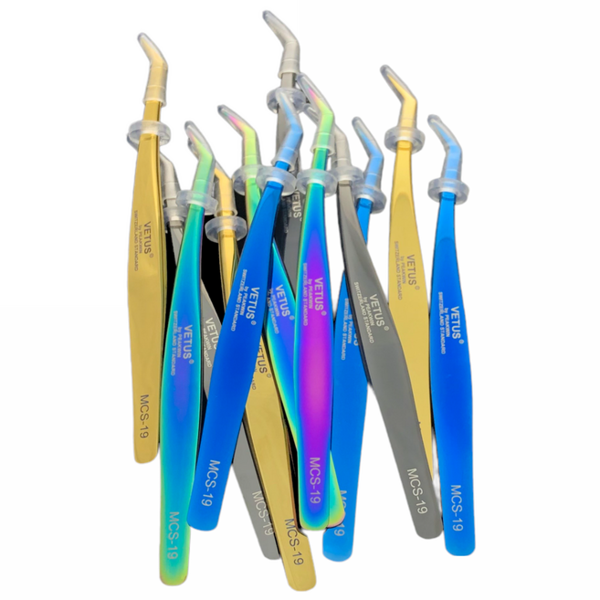 정품 비투스 핀셋+핀셋캡 MCS 속눈썹핀셋+핀셋캡 네일아트 트위저 프라모델 다꾸, MCS-19 골드베이지(샴페인), 1개