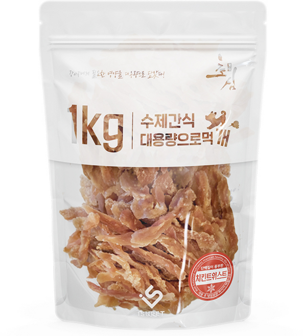 초심 대용량으로 먹개 수제 건조간식, 1개, 1kg, 치킨트위스트