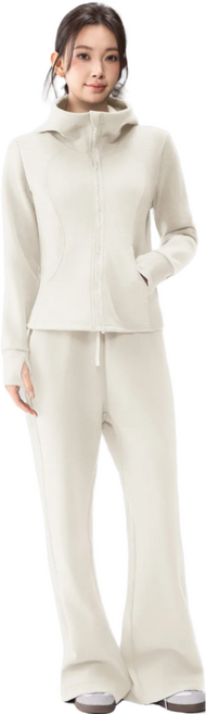 스멜모리 여성용 양면 후드 집업 트레이닝 상하세트