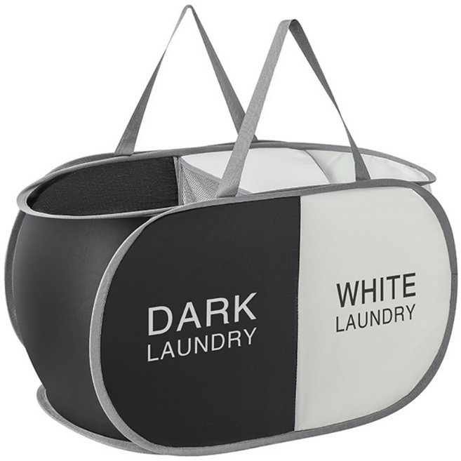 분류 더러운 옷 바구니 가정용 보관 바구니 옥스포드 천 칸 장난감 보관 바구니 휴대용 접이식 세탁 바구니, 블랙 36*36*58cm