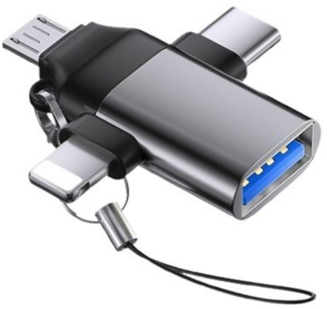 제로텐 C타입 OTG 젠더 라이트닝 8핀 5핀 USB A 올인원 멀티, 1개