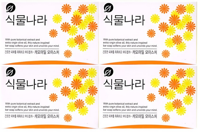 식물나라 캐모마일 모이스처 비누, 90g, 4개입