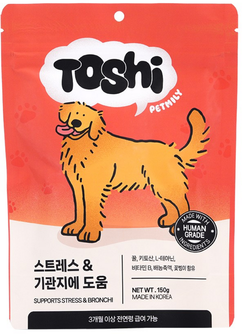 토쉬 펫밀리 강아지 영양제 트릿 스트레스&기관지케어, 1개, 호흡기/기관지, 60정
