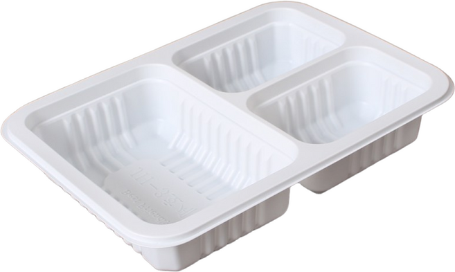 PP 실링용기 JH 191440-3A (3호3칸) 화이트 1200개 일회용 배달 포장용기, JH191440-3A(3호3칸)화이트1200개