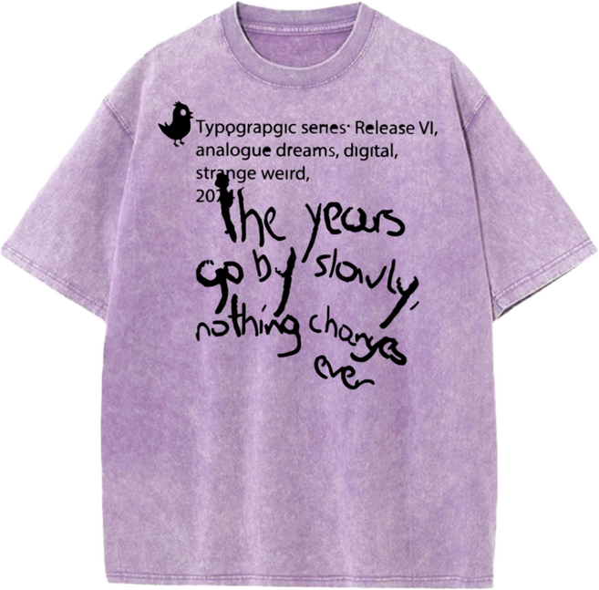 피그먼트 워싱 빈티지 순면100% 16수 손글씨 슬로우 타임 감성 레터링 반티오버핏 빅사이즈 S-5XL에이비씨홈