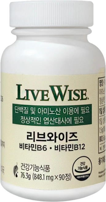 멜라루카 리브와이즈 비타민 B6 B12, 1개, 90정 - 쿠팡