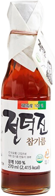 옥천식품 전덕진 참기름 저온압착 40년전통 국산참기름, 270ml, 1개