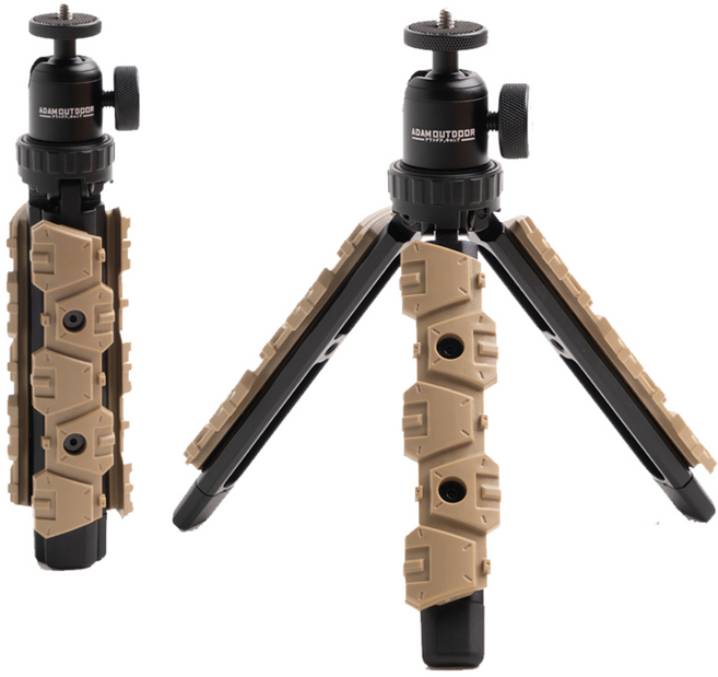 아담아웃도어 밀리터리 스탠드 삼각대+볼헤드+교체파츠2개+파우치 구성 랜턴스탠드 랜턴거치대 조명거치대 미니삼각대, 1개, 소렐(탄)