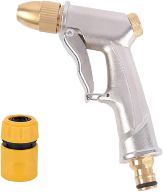 NEED 매직 물 호스용 스프레이건 6종 고압 분사기 정원 베란다 청소 물호스 헤드 분사건, 황동숏건, 1개