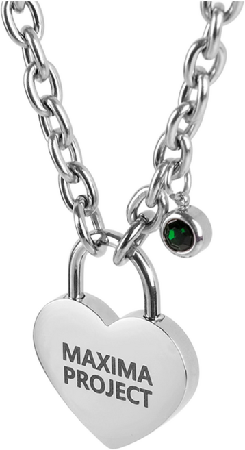 MX PET 하트락 써지컬체인 목걸이 인식표 341X 강아지 고양이 체인 목줄 이름표 각인, 1개, 실버