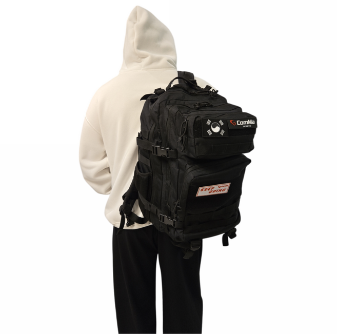 ComMa 헬스백팩 가방 짐백 유틸리티 대용량 더블백 웨이트가방 운동 헬스 가방, 25L, 블랙, 1개