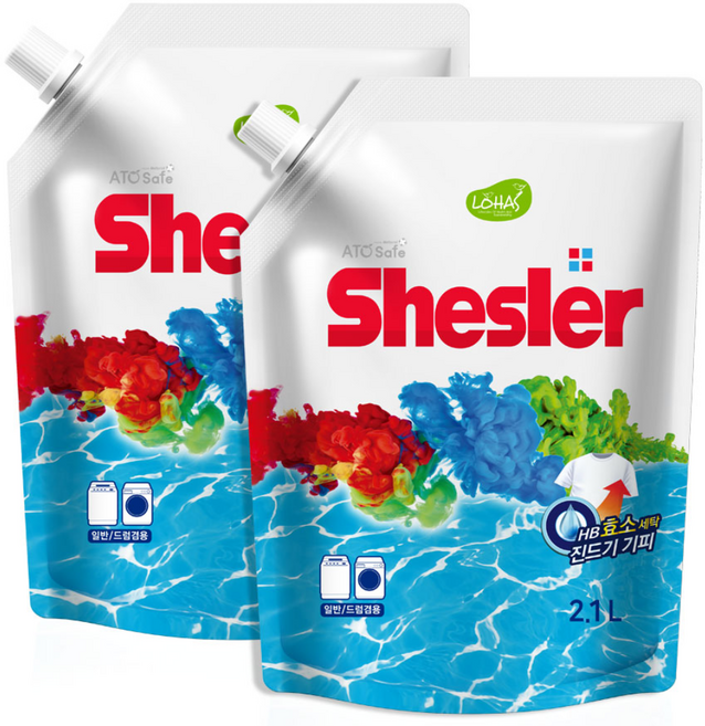 쉬슬러 액체세제 에이프릴 리필, 2.1L, 2개