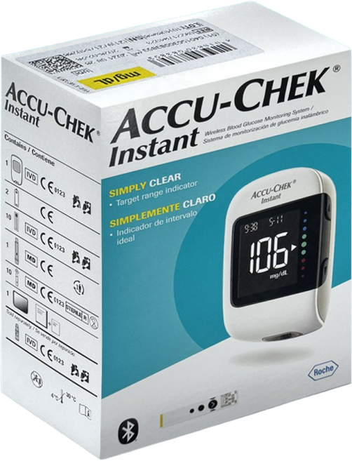 로슈 아큐첵 NEW 인스턴트 혈당측정기 LCD_블루투스, 1개, 인스턴트 혈당 측정기