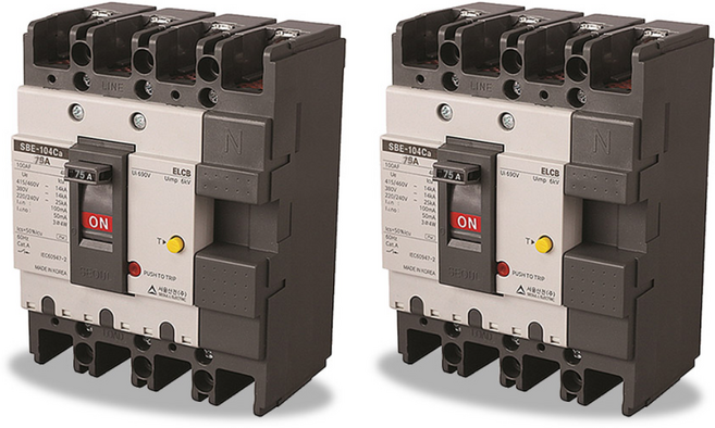 산업용 누전차단기 SBE-104Ca 75A 삼상 4선식, 2세트