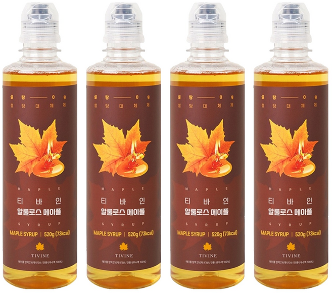 티바인 메이플 시럽, 520g, 4개