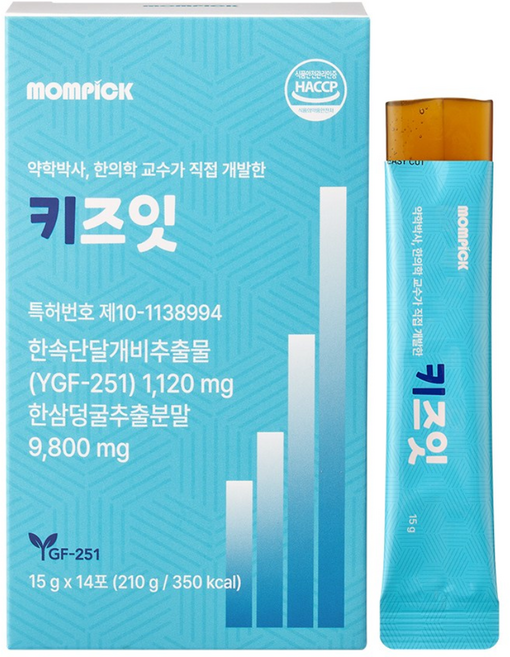 맘픽 키즈잇 한삼덩굴 환삼덩굴 추출분말 율초 식약청 HACCP 인증 젤리 스틱, 1세트, 14회분