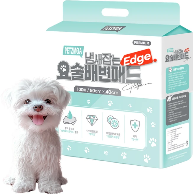 페츠모아 냄새잡는 요술 배변패드 엣지 레몬향, 100개입, 1개 - 쿠팡