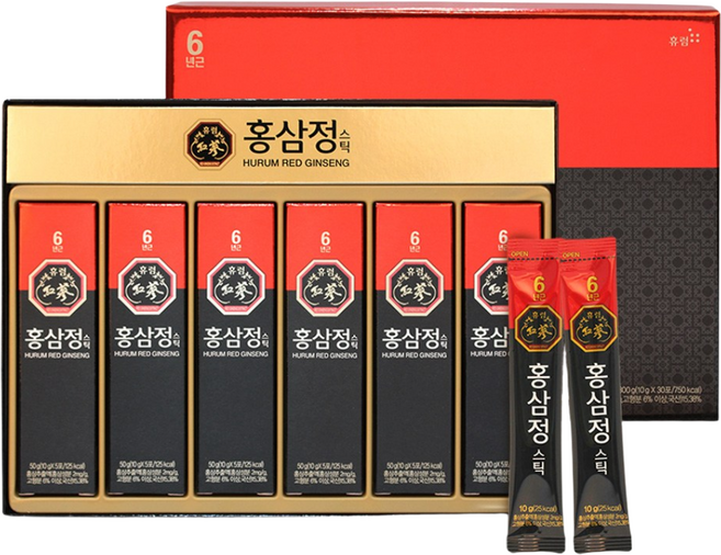 휴럼 홍삼정스틱 국내산 6년근 홍삼과 국내산 벌꿀이 진한게 어우러진 홍삼스틱, 300ml, 1개