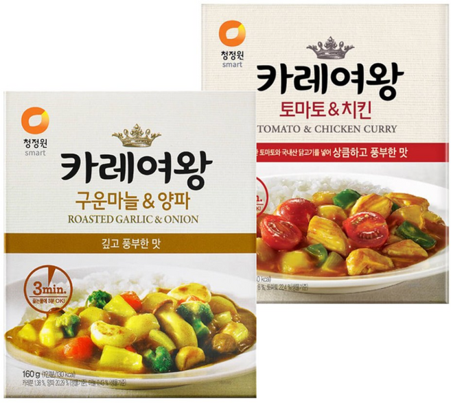 카레여왕(즉석) 구운마늘&양파X6개+토마토치킨X6개, 12개, 160g