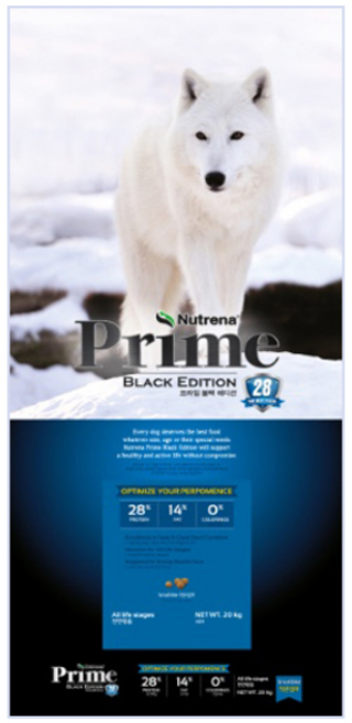 뉴트리나 프라임 블랙에디션28 작은입자 20kg 전연령 강아지 애견 대형견 진돗개 진도 개사료, 1개, 닭