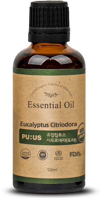 퓨어스 유기농 유칼립투스 시트로 에센셜오일 50ml, 1개