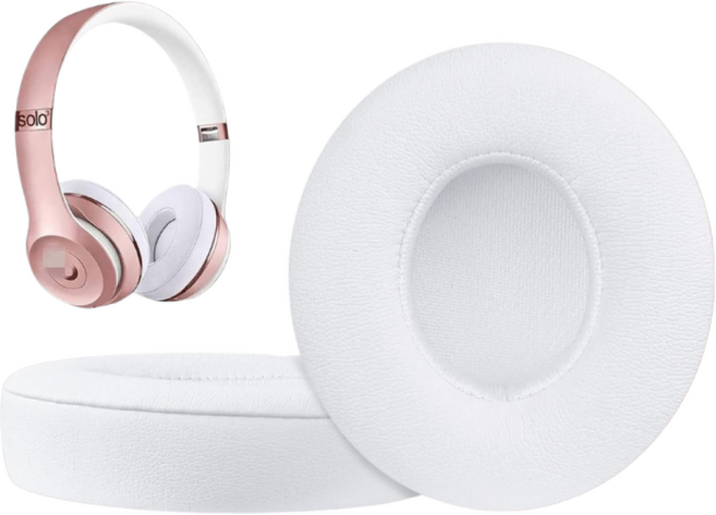 프리미엄 교체용 이어패드 Beats Solo2 3 Wireless Wireless Solo 2 이어패드와 호환 젤 아이스 느낌 이어패드 더욱 편안한 착용감을 위한 두께 증가, 화이트, 1개