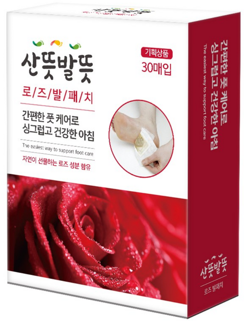 에센스네이쳐 산뜻발뜻 로즈 발패치, 30매입, 1개