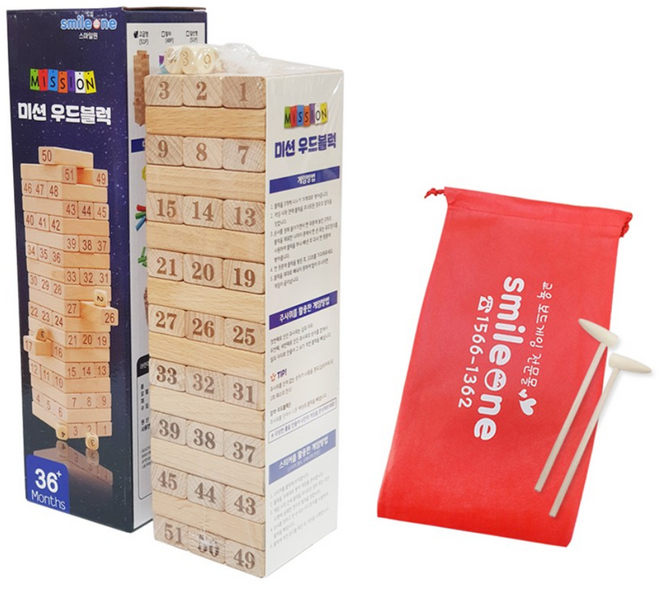 스마일원 고급형 칼라 일반형 우드블럭 보드게임, 고급형 우드블럭, 1개