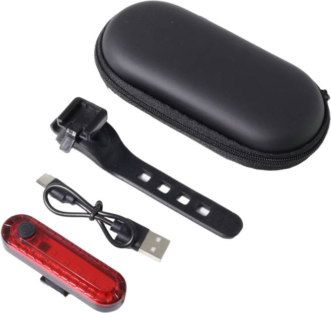 자전거 후미등 c타입 LED 점등 점멸 충전식 보관 케이스 세트, 혼합색상, 1개
