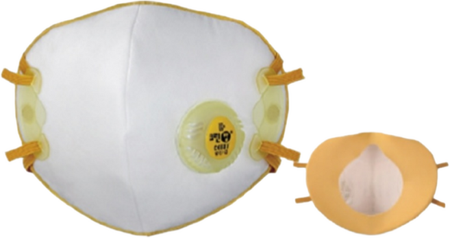 크린탑 1급 방진마스크 C650V, 50개, 화이트+엘로우