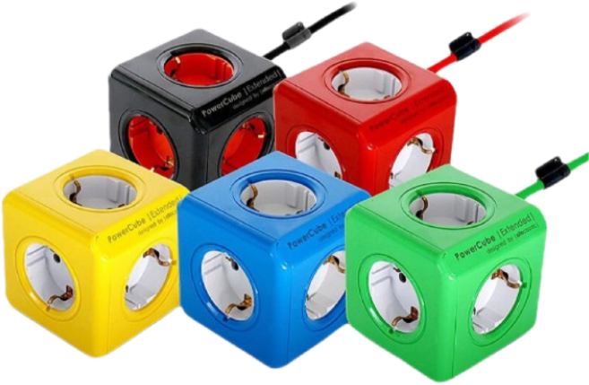 천하)컬러 파워큐브 멀티탭 익스텐디드 1.5m(C1350) 시리즈, 75mm, 레드, 1개