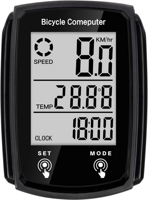 홈프로 19가지 기능 탑재 컴팩트 터치형 자전거 속도계 거리계, 1개, 블랙