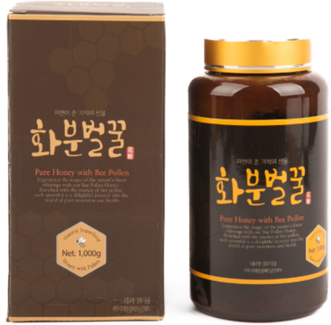 경동시장 화분벌꿀 1kg 생강 벌화분 꿀, 1개