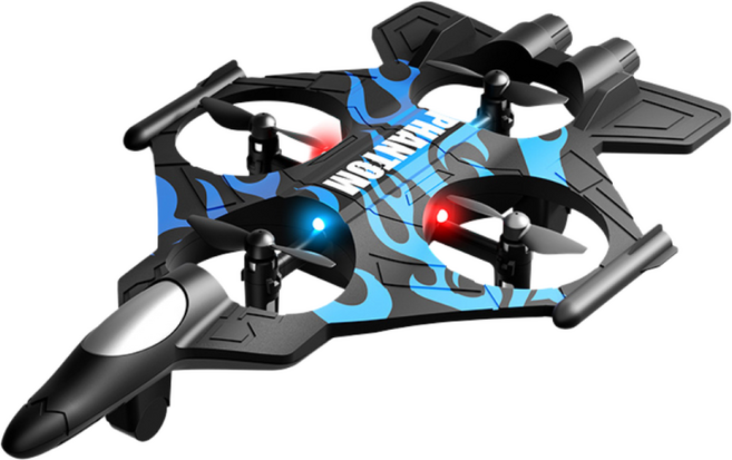 RYZO 드론 전투기 5세대 P2 RC 4축 초보자용 입문 어린이 장난감 쉽게 조종 미니 헬기 20분 장시간 비행 LED 충격방지 고성능 비행기, 1개, 하늘빛 블루