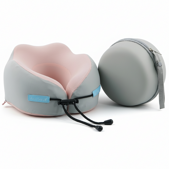 코지마켓 경추 메모리폼 목베개 기내용 차랑용 하드케이스