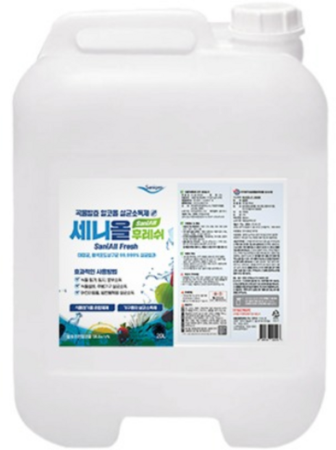 세니올 후레쉬 뿌리는 살균 소독제 20L 발효알콜 58.8%, 1개