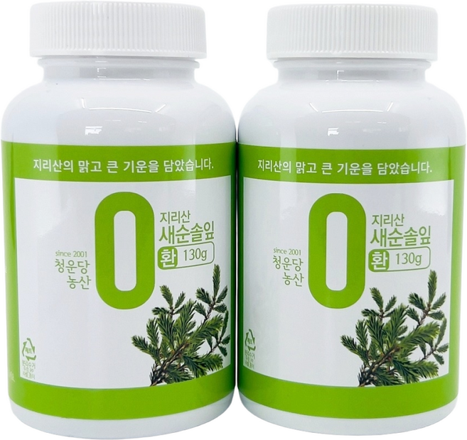 청운당농산 지리산 새순 솔잎환 솔잎가루환, 2개, 130g