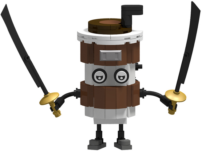 토이토 이탈리안 브레인롯 블럭 세트 캐릭터 호환 블록, 카푸치노 아사시노, 1개