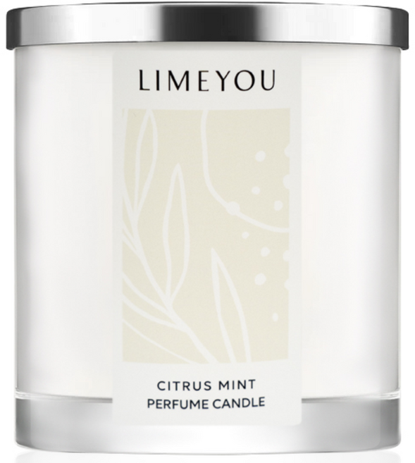 라임유 시트러스 민트 퍼퓸 소이 캔들 200g, 3개