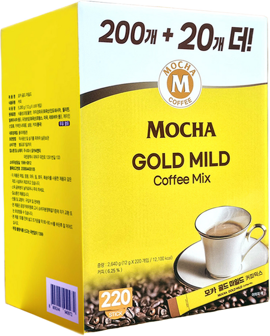 모카씨엔티 모카 골드 마일드 커피믹스, 12g, 1개, 220개입