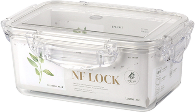 NF LOCK 엔에프락 직사각 트라이탄 밀폐용기 직사각4호 1.2L, 1개