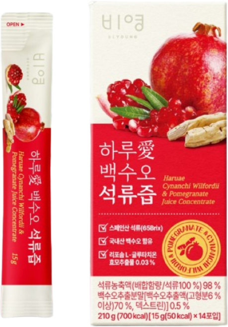 정품 리얼 석류농축액 하루애 백수오 석류즙 스페인산, 98개, 15g